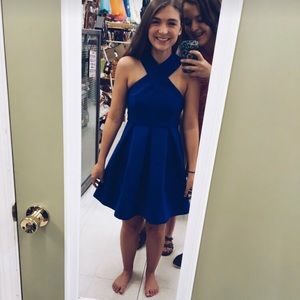 AQ/AQ Royal Blue Asymmetrical Dress